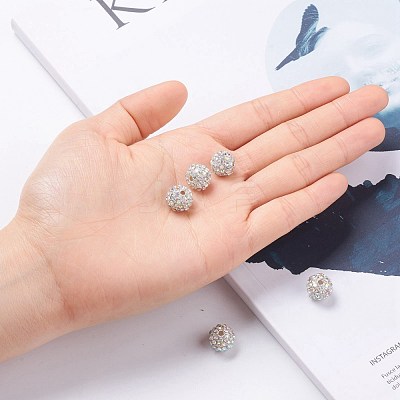 Alloy Rhinestone Beads X-RB-A034-10mm-A28S-1