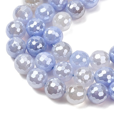 Electroplated Natural Agate Beads Strands G-B191-A07-10mm-16-1
