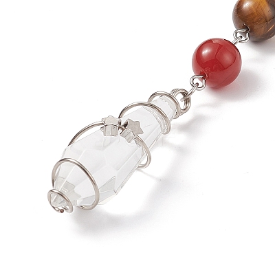 7 Chakra Gemstone Beaded Pendant Decorations HJEW-JM00797-02-1