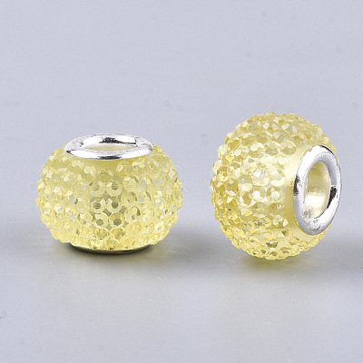 Resin Rhinestone European Beads RPDL-T002-03K-1