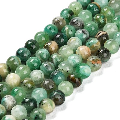 Natural Green Line Jasper  Beads Strands G-B128-A03-02-1