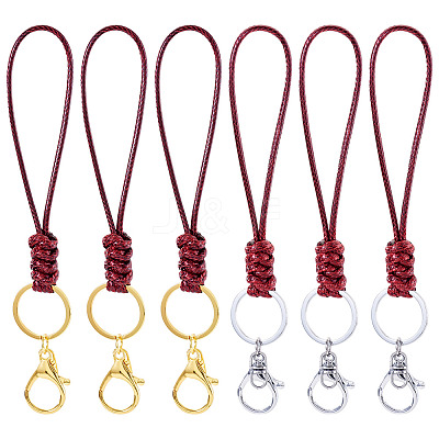 10Pcs 2 Colors Eco-Friendly Korean Waxed Polyester Cord Keychains KEYC-TA00034-1