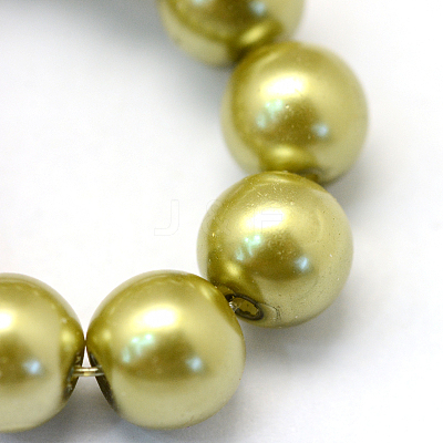 Baking Paint Pearlized Glass Pearl Round Bead Strands HY-Q330-8mm-43-1