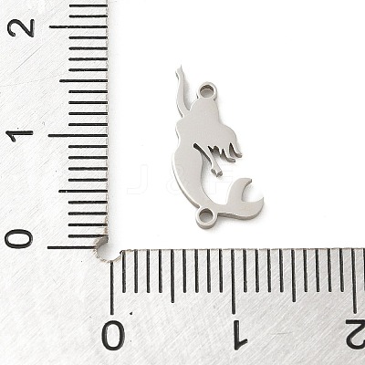 201 Stainless Steel Laser Cut Connector Charms STAS-R133-02P-05-1
