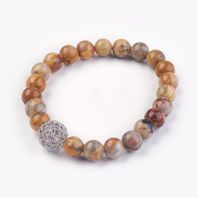 Natural Mixed Stone Stretch Bracelets BJEW-JB03943-1