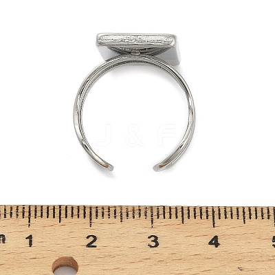 304 Stainless Steel Cuff Ring Components STAS-U059-02P-1