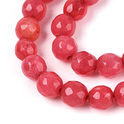 Dyed Natural White Jade Beads Strands G-T139-6mm-60-10-1