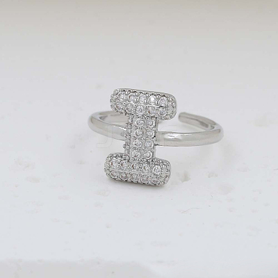 Brass Micro Pave Clear Cubic Zirconia Cuff Rings FS-WG17FF6-09-1