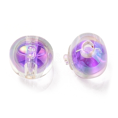 UV Plating Rainbow Iridescent Acrylic Beads OACR-A014-02B-1
