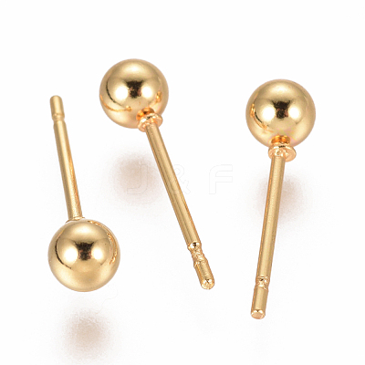 304 Stainless Steel Ball Stud Earrings EJEW-F237-01B-G-1