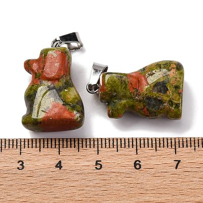 Natural Unakite Pendants G-B127-07P-06-1