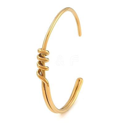 304 Stainless Steel Triple Knot Open Cuff Bangles for Women SA-CBAABBA-10G-1