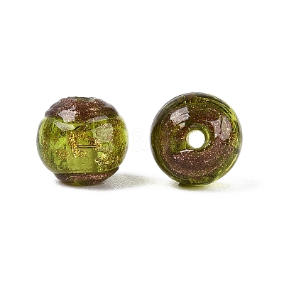 Handmade Gold Sand Lampwork Beads LAMP-N045-01B-06-1