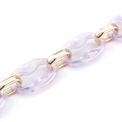 Transparent Acrylic & CCB Plastic Linking Cable Chains AJEW-JB00911-02-1