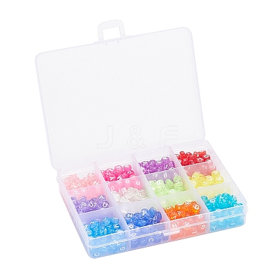 600Pcs 12 Colors Transparent Acrylic Beads TACR-YW0001-34-1