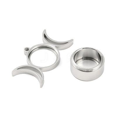 304 Stainless Stee Locket Pendants STAS-S132-14P-02-1