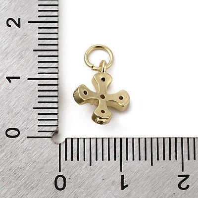 Brass Micro Pave Cubic Zirconia Tiny Cross Charms LS-ZIRC-G128-04G-1-1