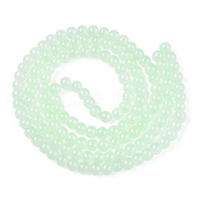 Baking Paint Imitation Jade Glass Round Bead Strands X1-DGLA-N003-6mm-08-1-1