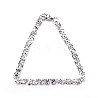 Tarnish Resistant 304 Stainless Steel Curb Chain Bracelets BJEW-P064-25P-1