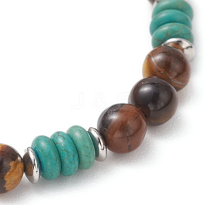 Gemstone Beads Stretch Bracelets BJEW-JB13295-1
