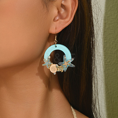 Alloy Enamel Dangle Earrings WGF042D-01-1
