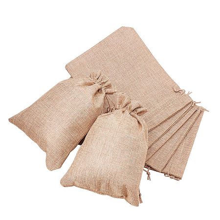 Burlap Packing Pouches Drawstring Bags ABAG-BC0001-04-1