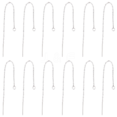 SUNNYCLUE 30 Pairs 304 Stainless Steel Chain Stud Earring Findings STAS-SC0006-55-1
