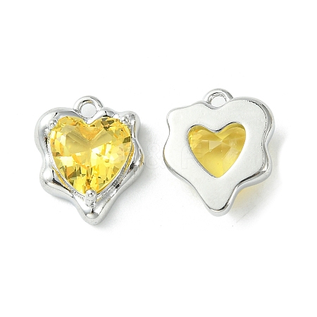 Brass Micro Pave Cubic Zirconia Charms KK-L208-06P-04-1