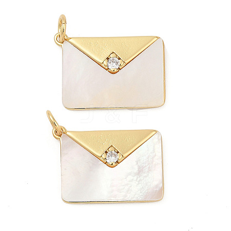 Brass Micro Pave Cubic Zirconia Pendants KK-U058-19G-1