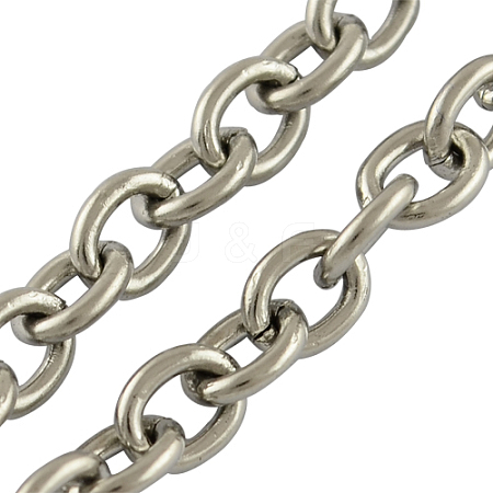 Tarnish Resistant 304 Stainless Steel Cable Chains X-CHS-R003-0.8mm-1