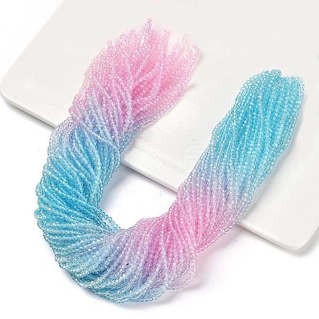 Transparent Painted Glass Beads Strands X1-DGLA-A034-T2mm-A22-1