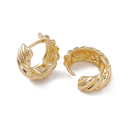 Rack Plating Brass Twist Thick Hoop Earrings for Women EJEW-F294-16G-1