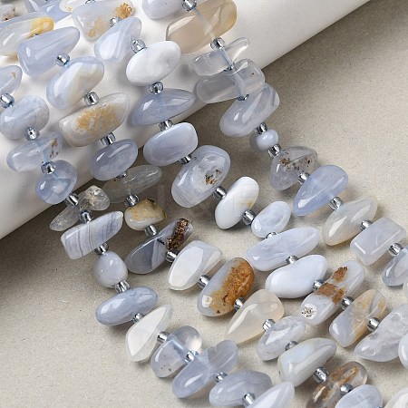 Natural Blue Lace Agate Beads Strands G-L649-A02-01-1