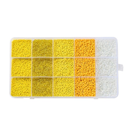 DIY 15 Grids ABS Plastic & Glass Seed Beads Jewelry Making Finding Beads Kits DIY-G119-02G-1