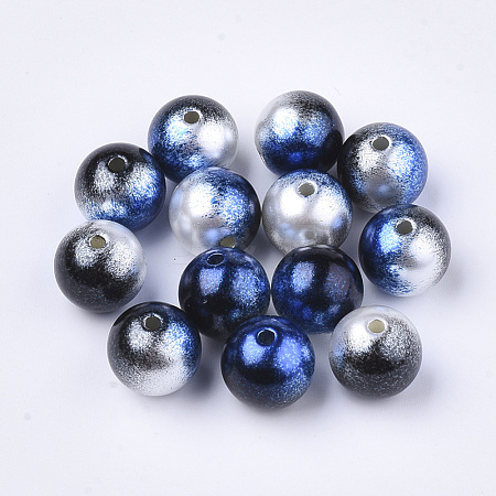 Rainbow ABS Plastic Imitation Pearl Beads OACR-Q174-6mm-11-1