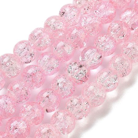 (Defective Closeout Sale) Spray Painted Crackle Glass Beads Strands CCG-XCP0001-07-1