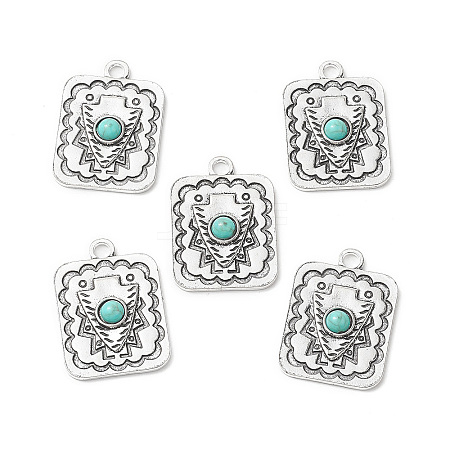 Synthetic Turquoise Pendants FIND-TADZ0001-02AS-1