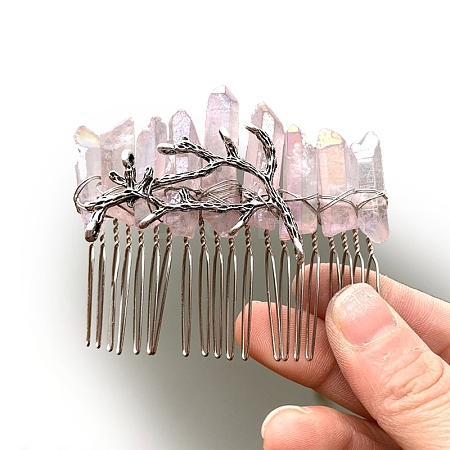 Natural Crystal Hair Combs PW-WGC6E88-03-1