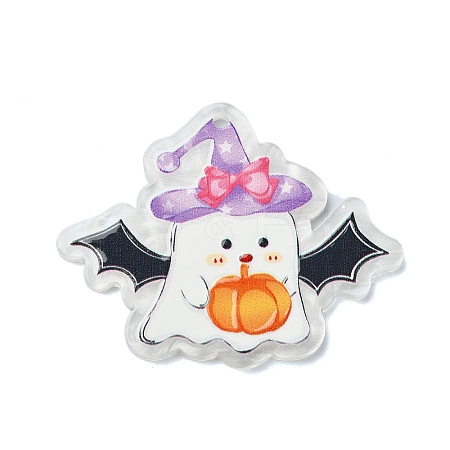 Halloween Style Printed Acrylic Pendants OACR-M007-03A-1