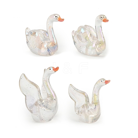 Resin & Glitter Powder Swan Display Decorations RE-CBA17C4-17-1