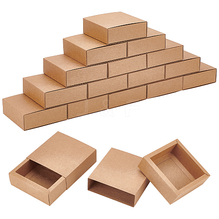 Kraft Paper Storage Gift Drawer Boxes CON-WH0095-56D-1