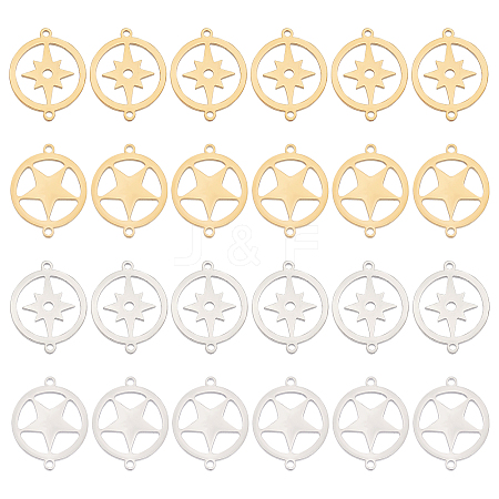 24Pcs 4 Style Stainless Steel Links Connectors STAS-UN0027-67-1