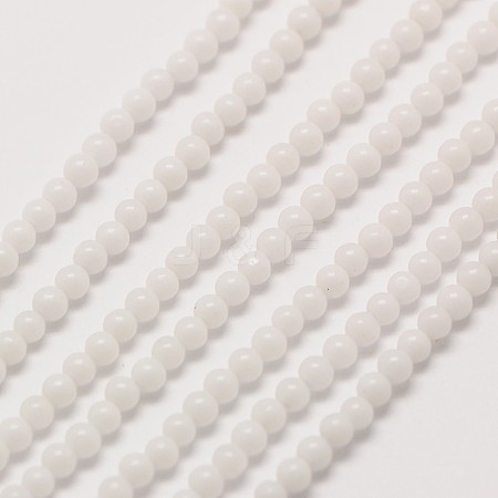 Opaque Glass Round Beads Strands X-G-A130-2mm-01-1