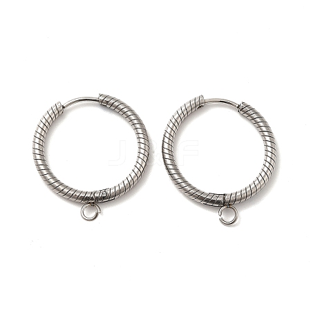 201 Stainless Steel Hoop Earrings Findings STAS-I695-03F-1