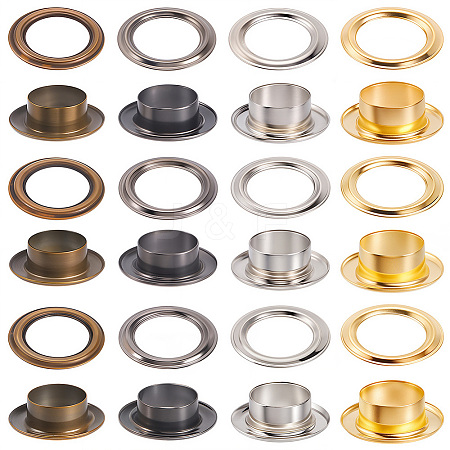 200 Sets 4 Colors Iron Grommet Eyelet Findings SCRA-GF0001-10A-01-1