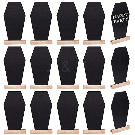 Coffin Shape  Wood Mini Chalkboard Message Board Signs AJEW-WH0567-61-1