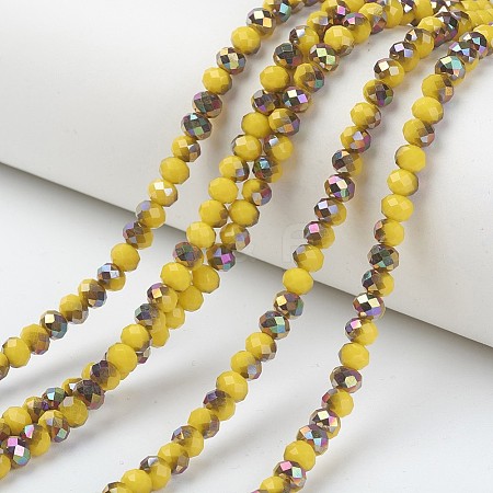 Electroplate Opaque Glass Beads Strands EGLA-A034-P8mm-R16-1