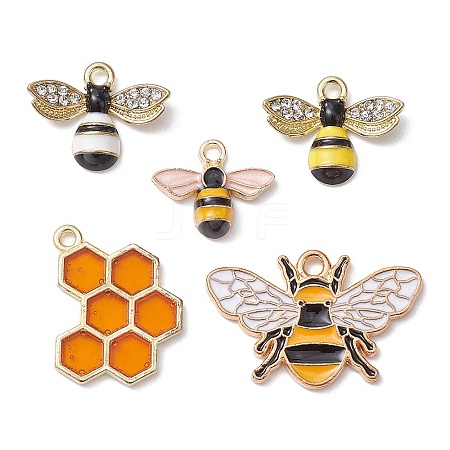 10Pcs 5 Styles Alloy Enamel Pendants ENAM-YW0003-41-1