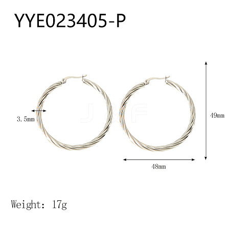 Exaggerated Stainless Steel Twisted Hoop Earrings ZG4136-2-1