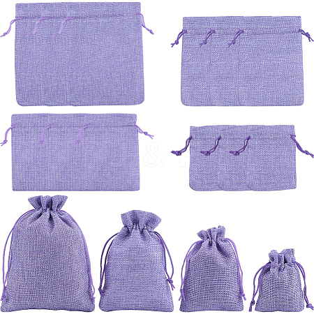 Beebeecraft 16Pcs 4 Styles Polyester Imitation Burlap Packing Pouches Drawstring Bags ABAG-BBC0001-01C-1